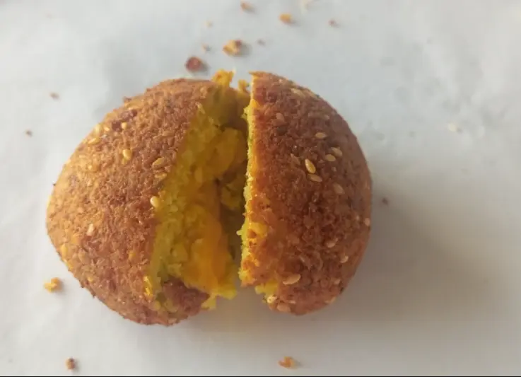 Falafel stuffed with cheddar cheese